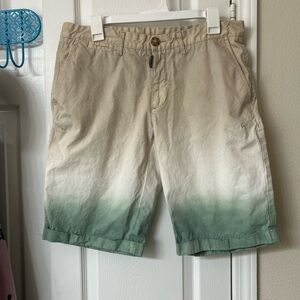 Antony Morato Ombre Tan to Green Flat Front Shorts
